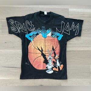 Vintage 1996 Warner Bros Space Jam Monstars AOP T-Shirt * READ